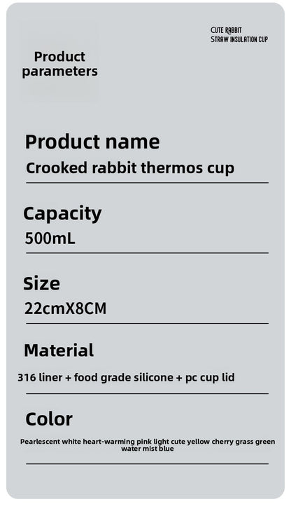 YY Rabbit 316 Stainless Steel Double-Layer Smart Temperature Measurement Water Cup