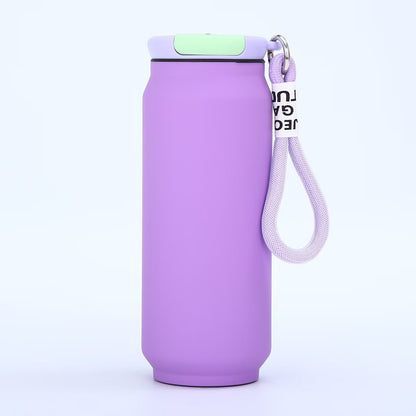 304 Stainless Steel Travel Cup Outdoor Portable Easy-to-Pull Can with Strap