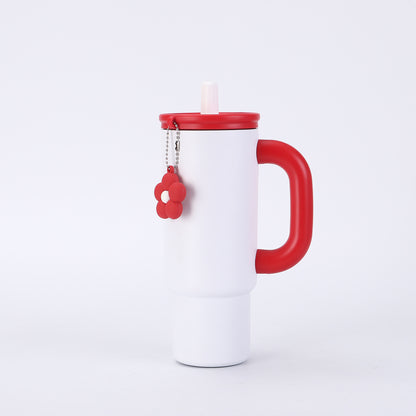 304 Stainless Steel Handle Insulated Cup Portable Car Straw Cup