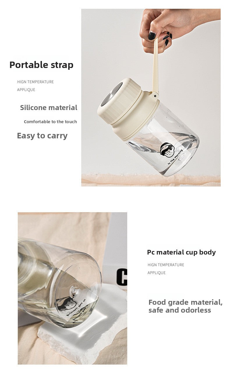 Large Capacity Plastic Cup Portable Tea Brewing Cup with Handle