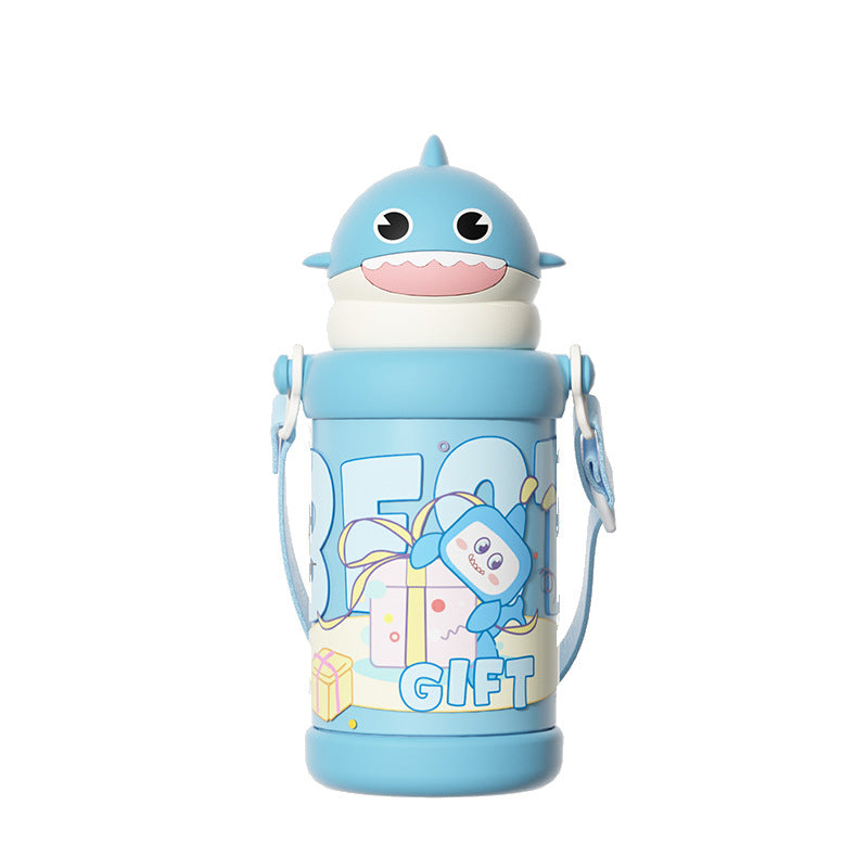 Cartoon Children's 316L Stainless Steel Insulated Tumbler Outdoor Strap Straw Cup