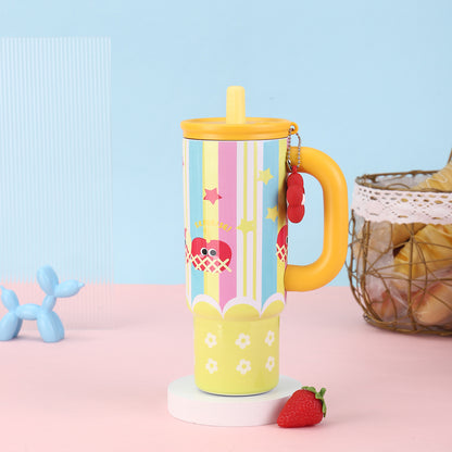Cute Fashionable Stainless Steel Insulated Cup with Portable Handle