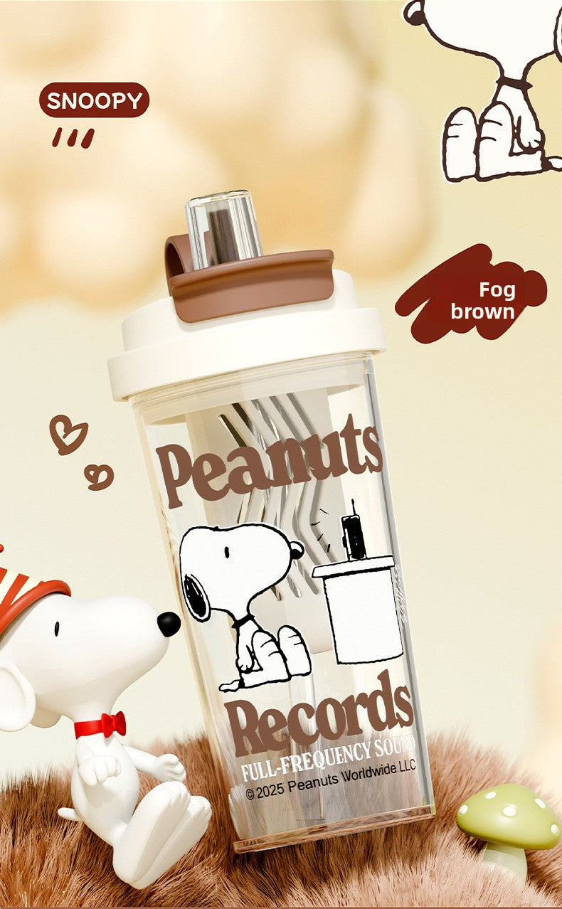 Snoopy Children's Plastic Large Capacity Straw Plastic Cup