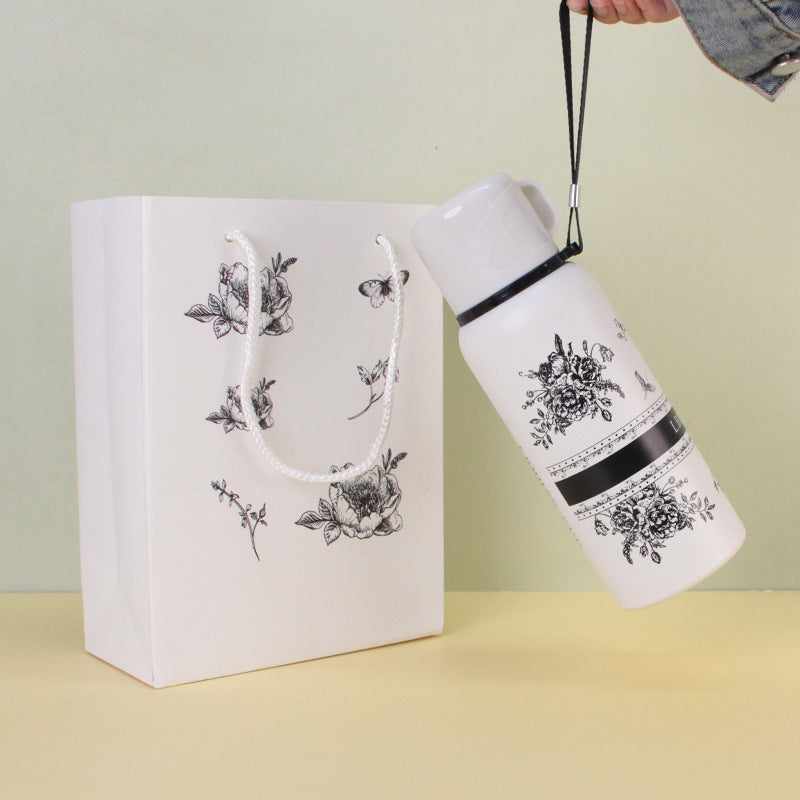 Chinese Style Gift Box Gardenia Flower Thermos Cup 316 Stainless Steel