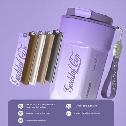 Simple 304 Stainless Steel Insulated Cup with Intelligent Temperature Measurement for Outdoor Sports and Portability