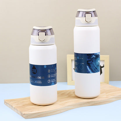 Pop-up Lid Direct Drinking Cup 316 Stainless Steel Insulated Cup Cold and Ice Retention Cup Portable Sports Water Bottle