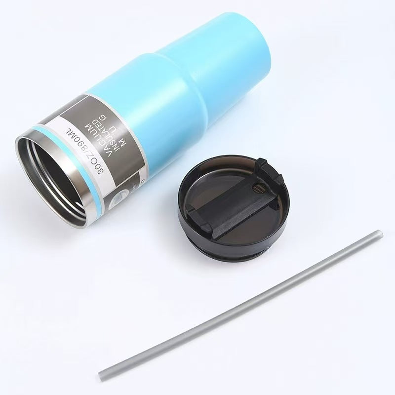 30OZ Stainless Steel Insulated Cup Portable Straw Cup Coffee Cup