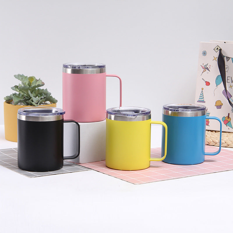 304 Stainless Steel Mug Double-layer Vacuum Insulated Cup Handle Coffee Cup Mini Portable