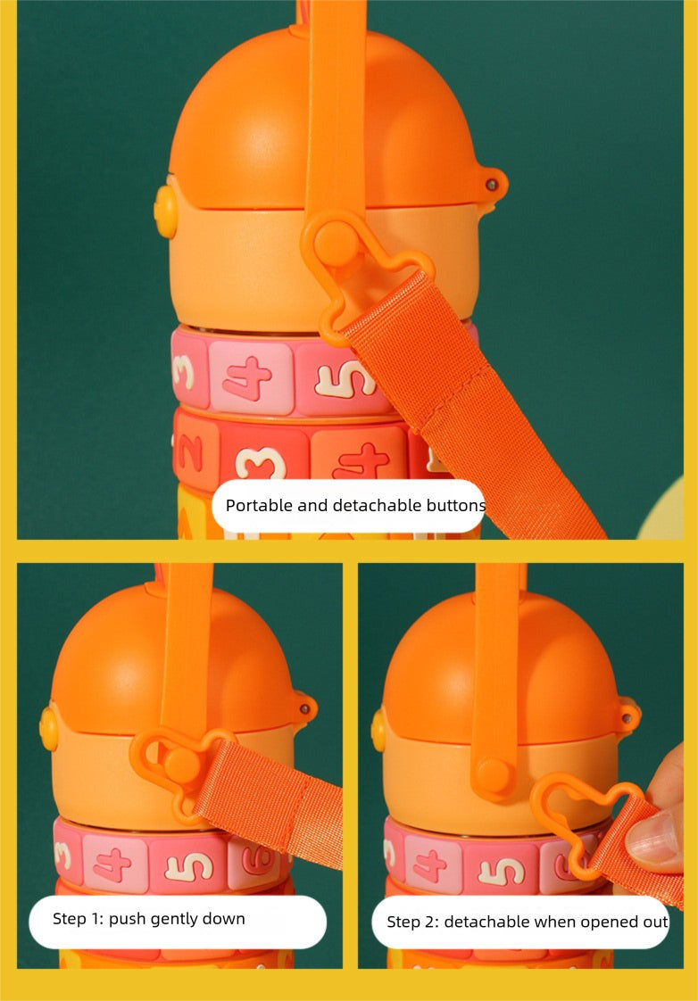 Children's Educational Insulated Cup Cartoon Straw Cup Number Game