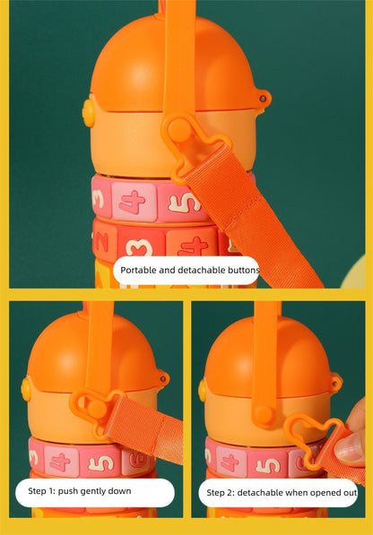Children's Educational Insulated Cup Cartoon Straw Cup Number Game