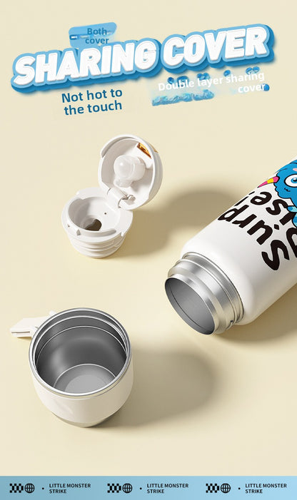 Children's Insulated Cup 316 Stainless Steel Cartoon Straw Bullet Cup