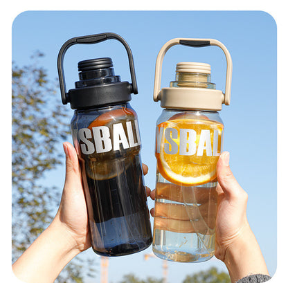 Large-capacity straw double-drink high-temperature resistant portable plastic cup