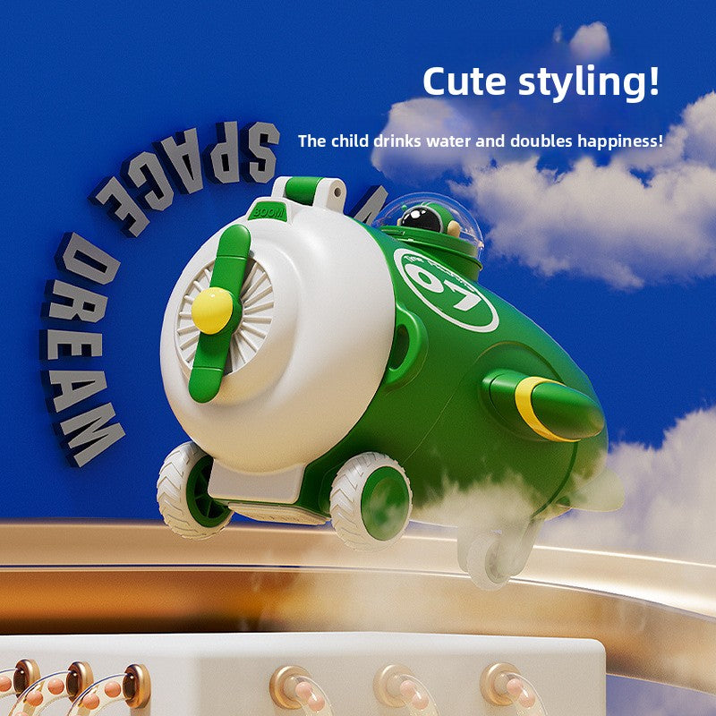 Airplane Plastic Cup Portable Fall-Resistant Cute Straw Cup