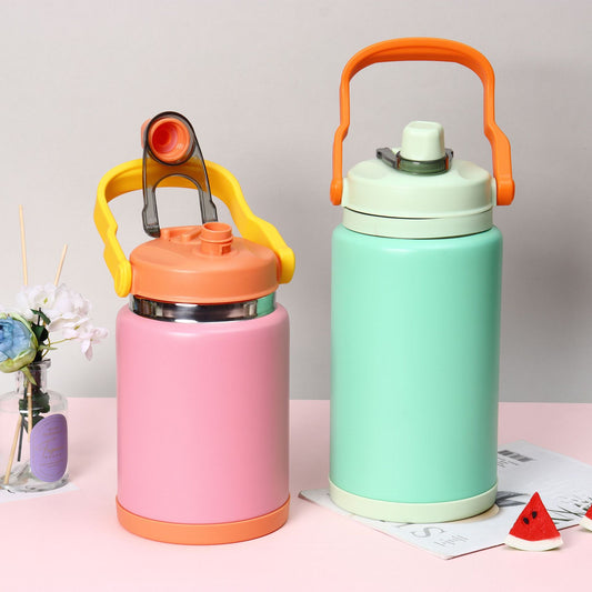 Outdoor sports water bottle stainless steel large capacity thermos cup