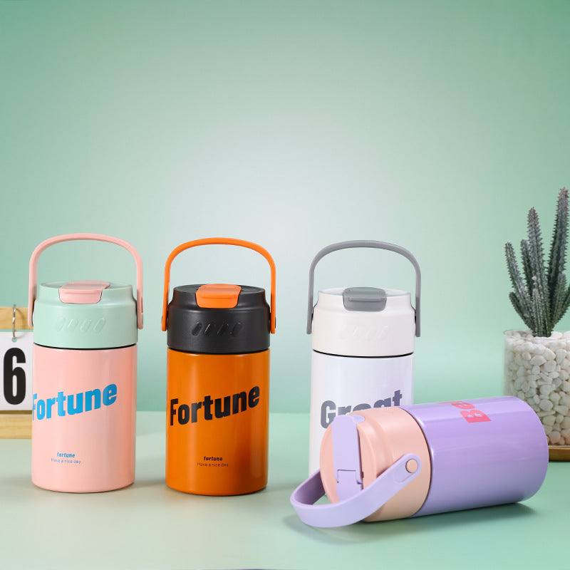 316 Stainless Steel Insulated Cup Outdoor Portable Sports Water Bottle Straw Cup Handheld