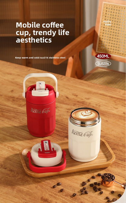 316 Stainless Steel Insulated Cup Portable Folding Handheld Coffee Cup
