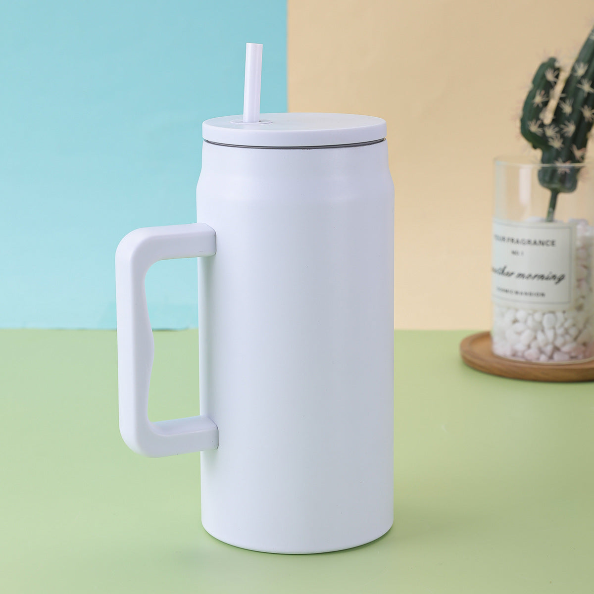 50OZ Big Mac Straw Cup 304 Stainless Steel Handle Insulated Cup
