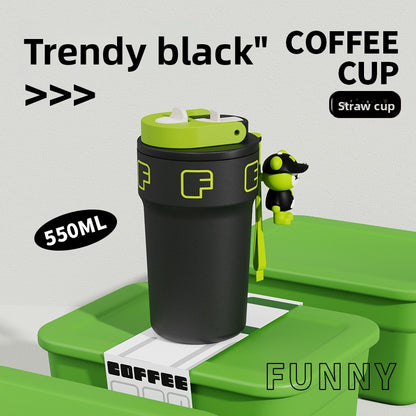 Temperature Display Travel Straw 316 Insulated Cup Office Coffee Cup
