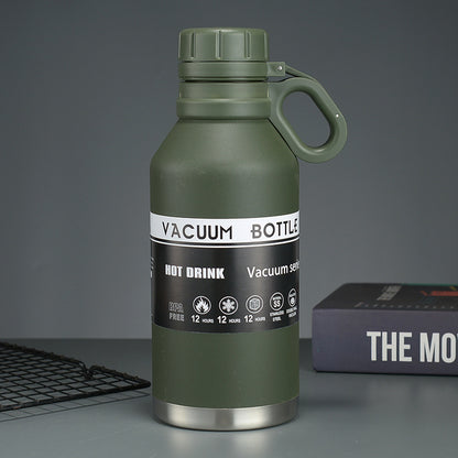 304 Large Capacity Stainless Steel American Style Hiking Sports Insulated Water Bottle Outdoor Travel Convenient