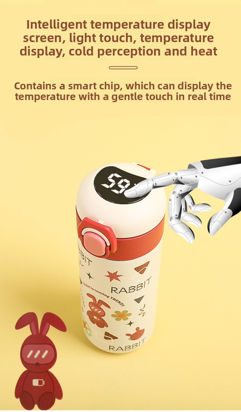 Bouncing Thermos Cup Cartoon Temperature Display Portable Water Cup