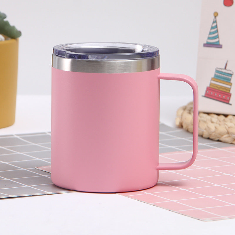 304 Stainless Steel Mug Double-layer Vacuum Insulated Cup Handle Coffee Cup Mini Portable