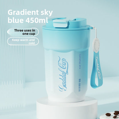 Simple 304 Stainless Steel Insulated Cup with Intelligent Temperature Measurement for Outdoor Sports and Portability