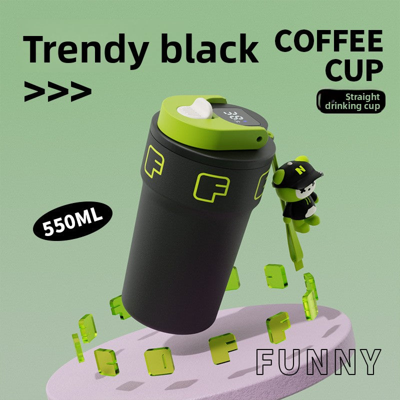 Temperature Display Travel Straw 316 Insulated Cup Office Coffee Cup