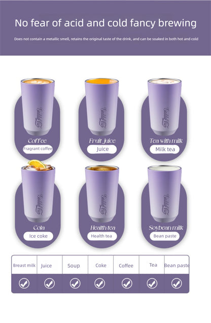Simple 304 Stainless Steel Insulated Cup with Intelligent Temperature Measurement for Outdoor Sports and Portability