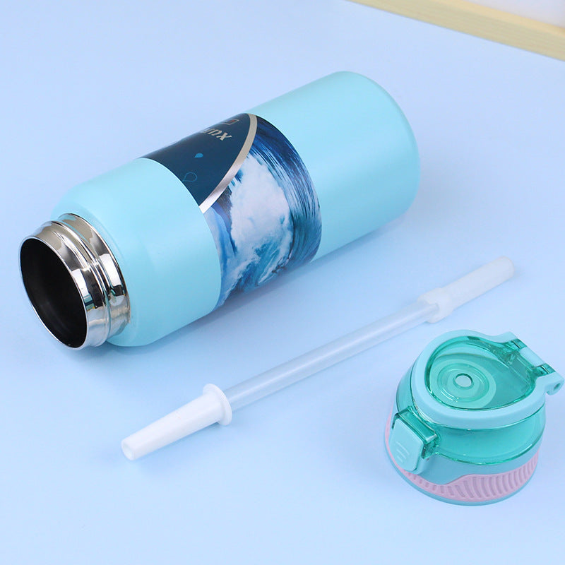 Pop-up Lid Direct Drinking Cup 316 Stainless Steel Insulated Cup Cold and Ice Retention Cup Portable Sports Water Bottle