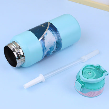 Pop-up Lid Direct Drinking Cup 316 Stainless Steel Insulated Cup Cold and Ice Retention Cup Portable Sports Water Bottle