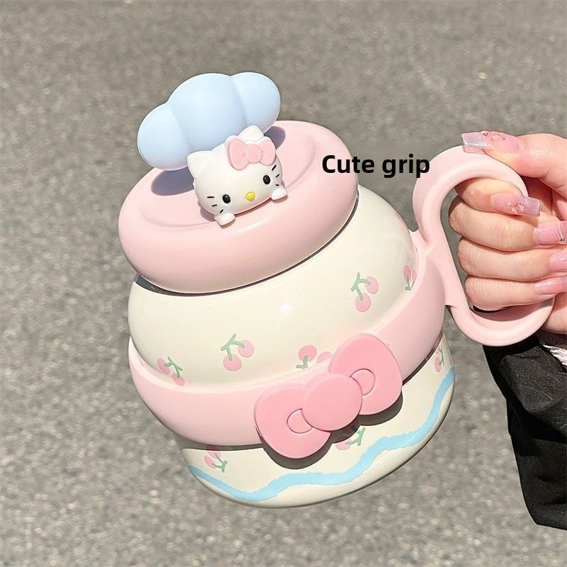 Kitty Large Capacity Plastic Straw Cup