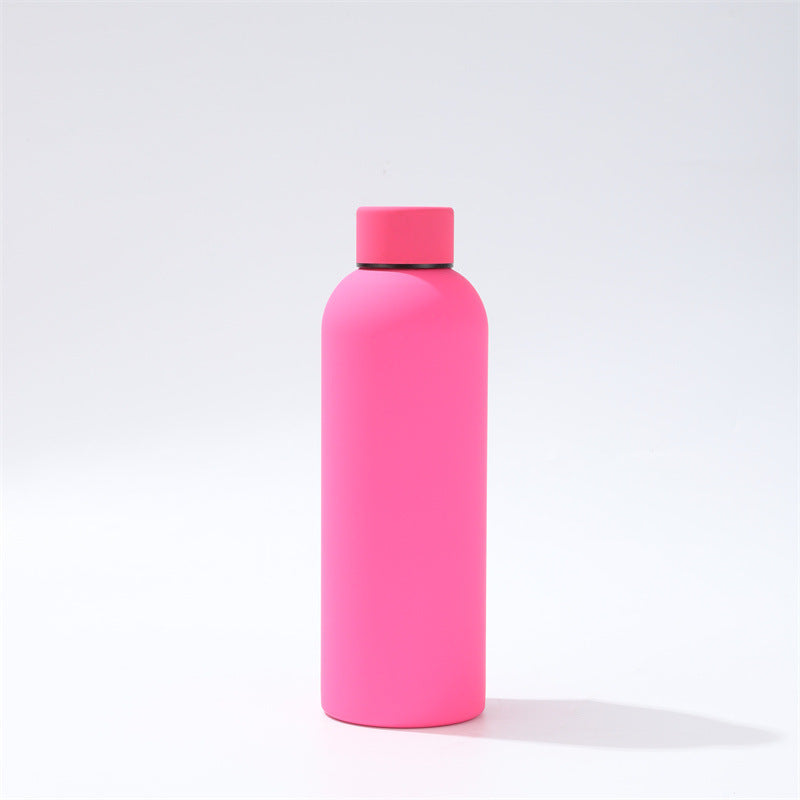 304 Stainless Steel Rubber Paint Small Mouth Bottle Thermos Cup Solid Color Minimalist