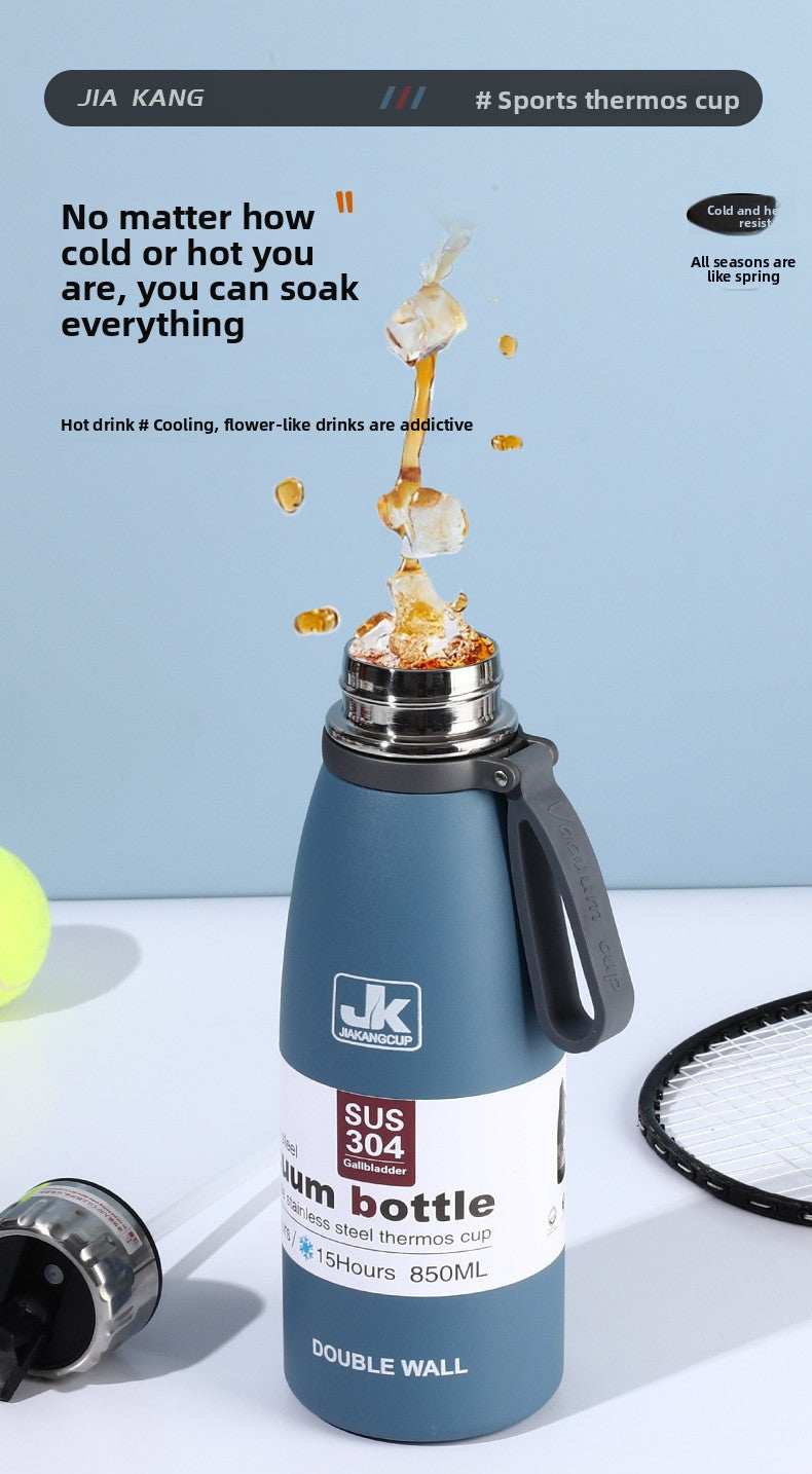 Coke Bottle 304 Stainless Steel Insulated Cup with Strap for Sports and Outdoor Use
