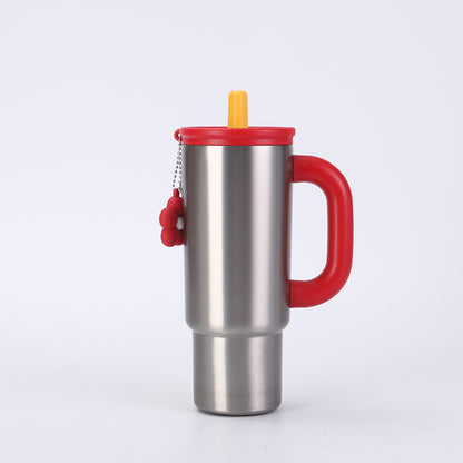 304 Stainless Steel Handle Insulated Cup Portable Car Straw Cup