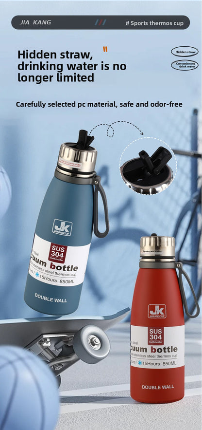 Coke Bottle 304 Stainless Steel Insulated Cup with Strap for Sports and Outdoor Use