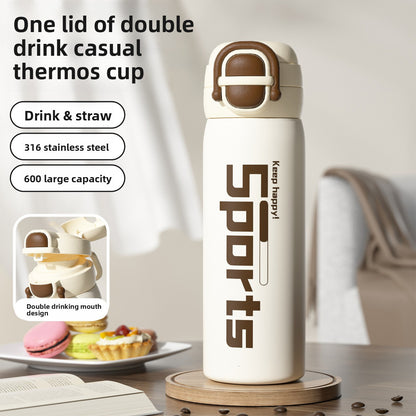 316 Stainless Steel Vacuum Insulated Cup Double Drinking Bounce Water Cup Outdoor Portable Sports