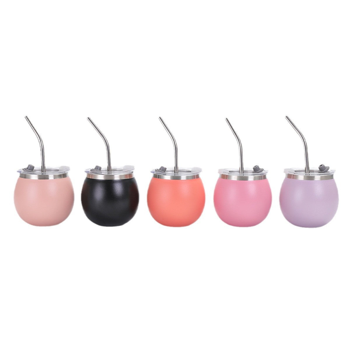 Mini Mate Tea Cup with Straw 304 Stainless Steel Pocket Portable