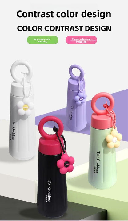 316 Stainless Steel Insulated Cup Creative Petal Portable Sports Handle Cup
