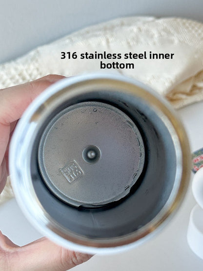 316 Stainless Steel Insulated Cup Creative Petal Portable Sports Handle Cup