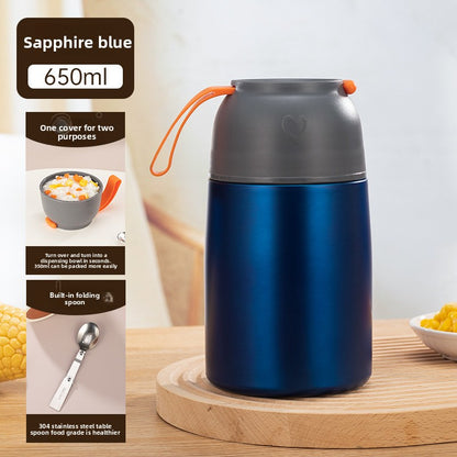 304 Stainless Steel Vacuum Insulated Lunch Box for Students and Office Workers with Portable Strap