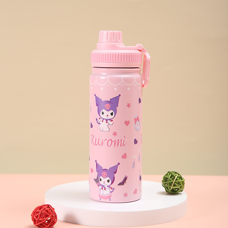 Cartoon Winnie the Pooh Strawberry Bear Stainless Steel Thermos Cup Large Capacity Sports Water Cup