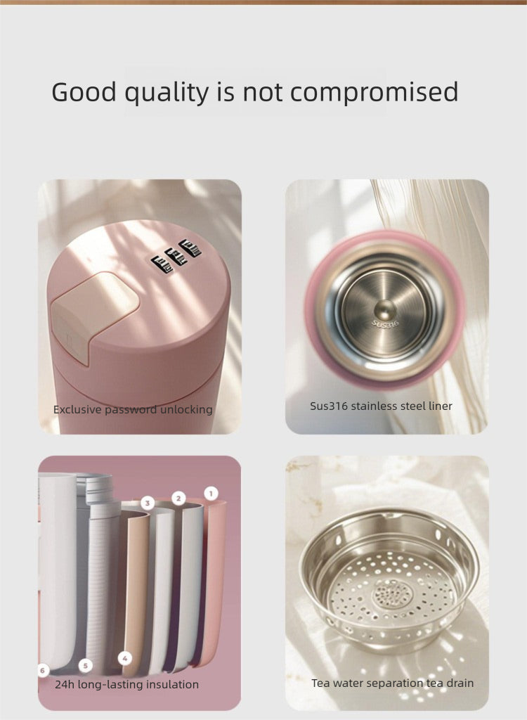 Mechanical Password Lock Thermos Cup Exclusive Password Travel Companion
