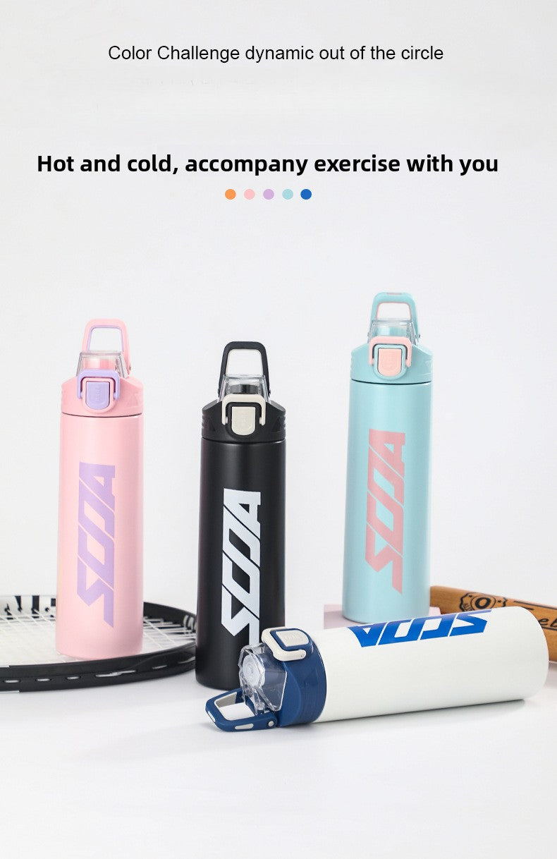 304 Stainless Steel Insulated Cup Outdoor Sports Water Bottle Fashionable Simple Bounce Cup