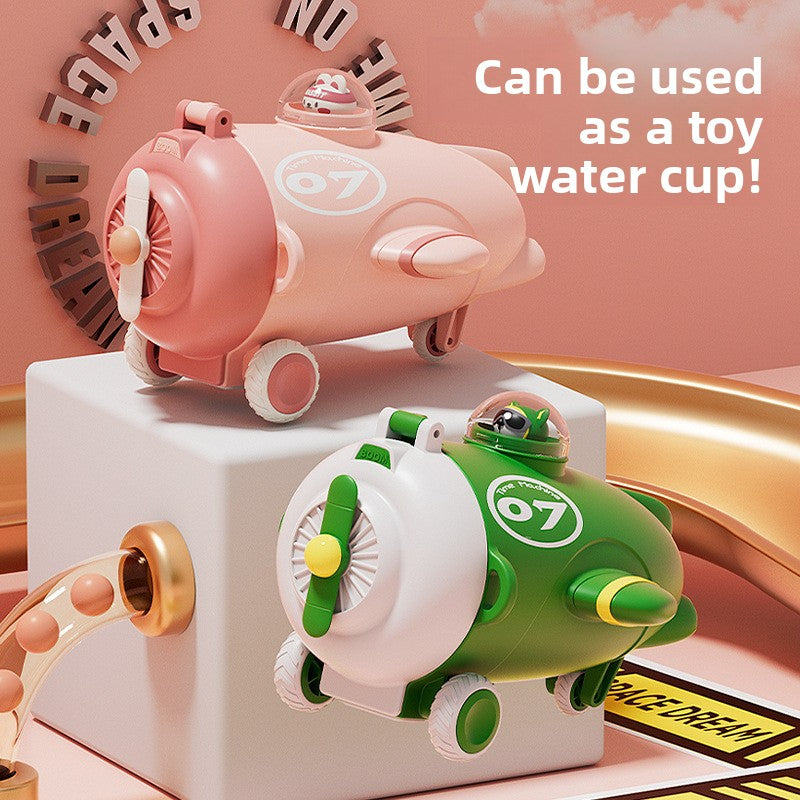 Airplane Plastic Cup Portable Fall-Resistant Cute Straw Cup