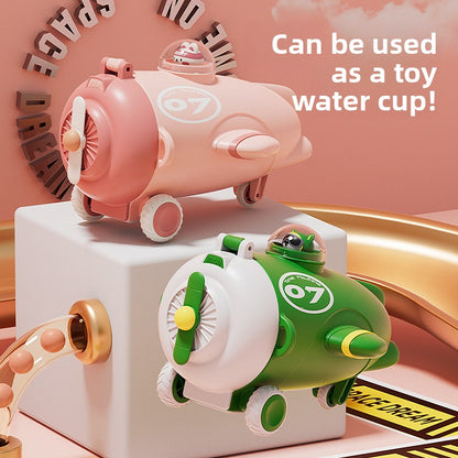 Airplane Plastic Cup Portable Fall-Resistant Cute Straw Cup