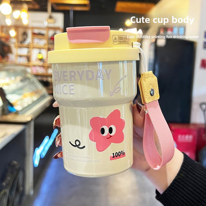 Double Drinking Coffee Cup 316 Stainless Steel Straw Cup