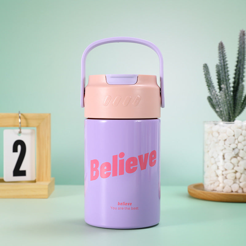 316 Stainless Steel Insulated Cup Outdoor Portable Sports Water Bottle Straw Cup Handheld