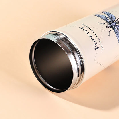 Portable 316 Stainless Steel Insulated Cup with Dual Drinking and Tea-Water Separation Straw Cup