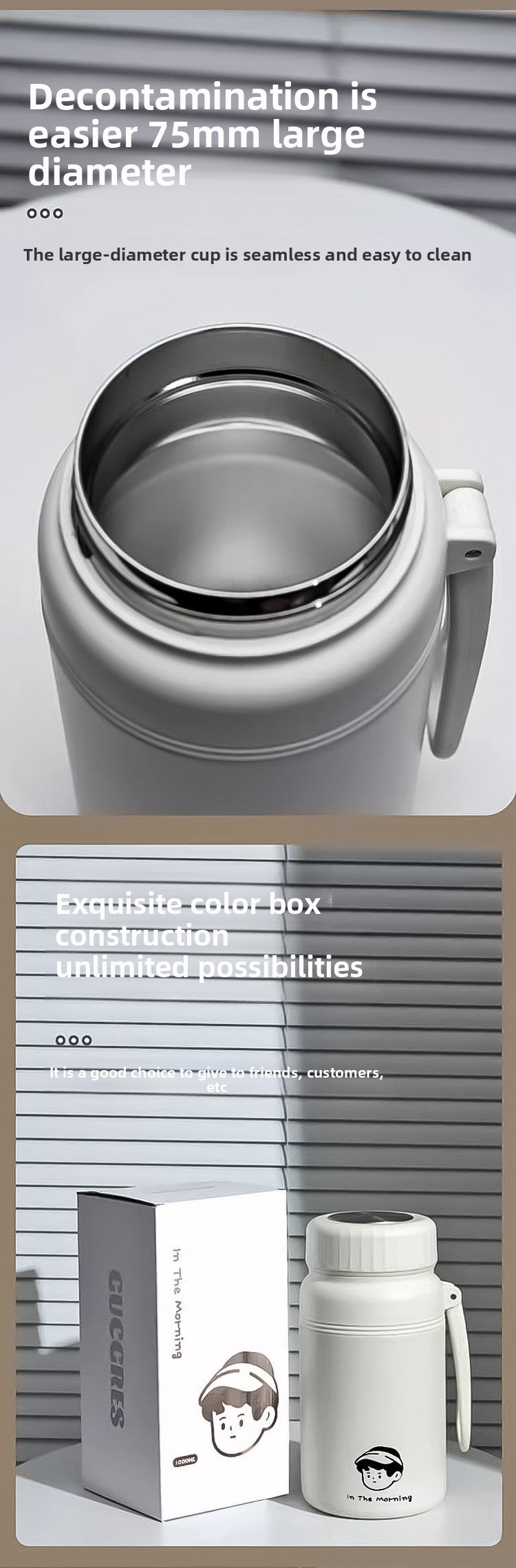 Simple Insulated Cup Food Grade 316 Stainless Steel Portable Handheld Water Cup