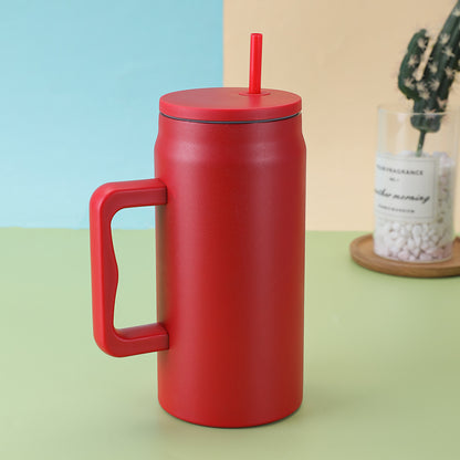 50OZ Big Mac Straw Cup 304 Stainless Steel Handle Insulated Cup